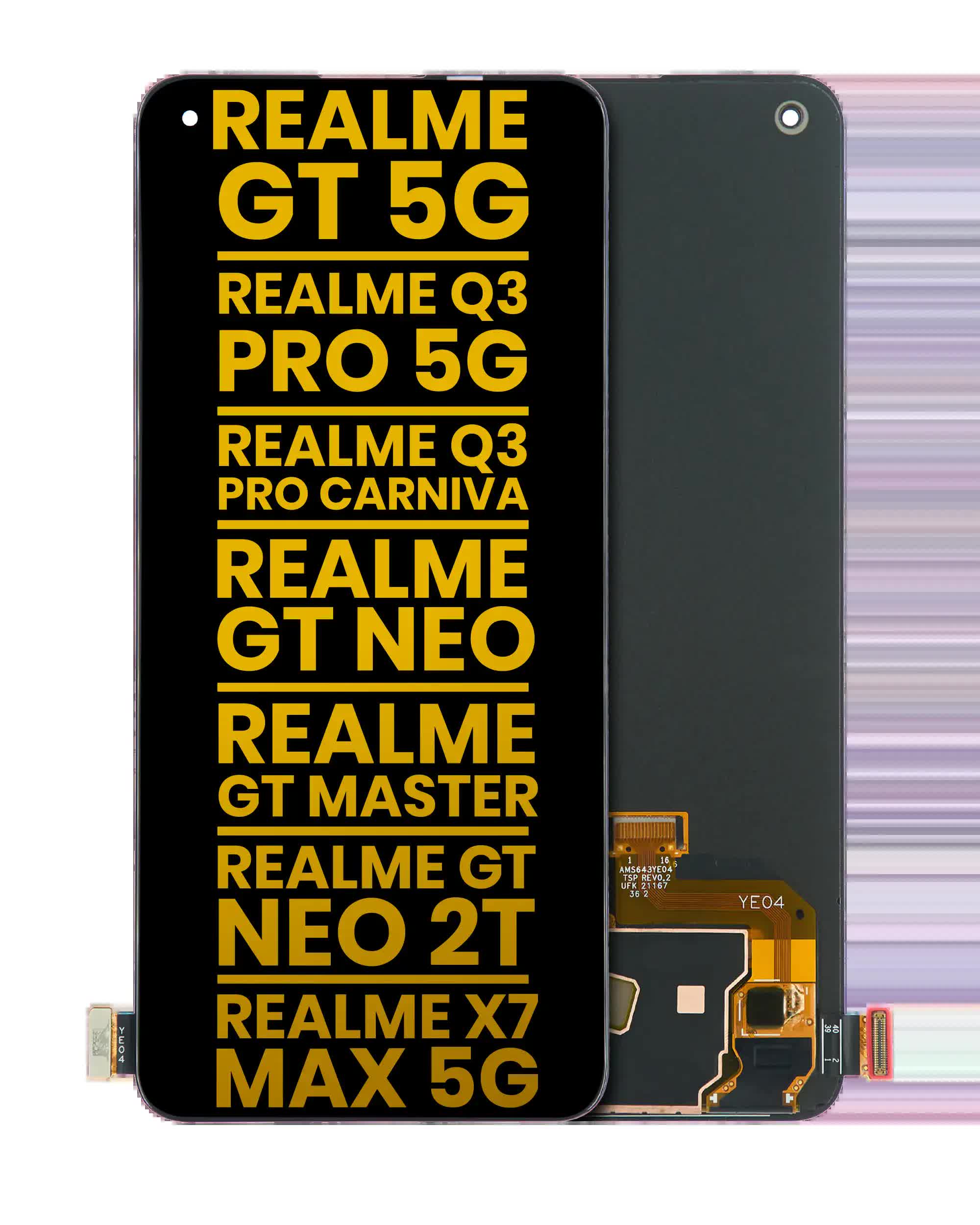 OLED Display ohne Rahmen für Realme GT 5G / Realme Q3 Pro 5G / Realme Q3 Pro Carniva / Realme GT Neo / Realme GT Master / Realme GT Neo 2T / Realme