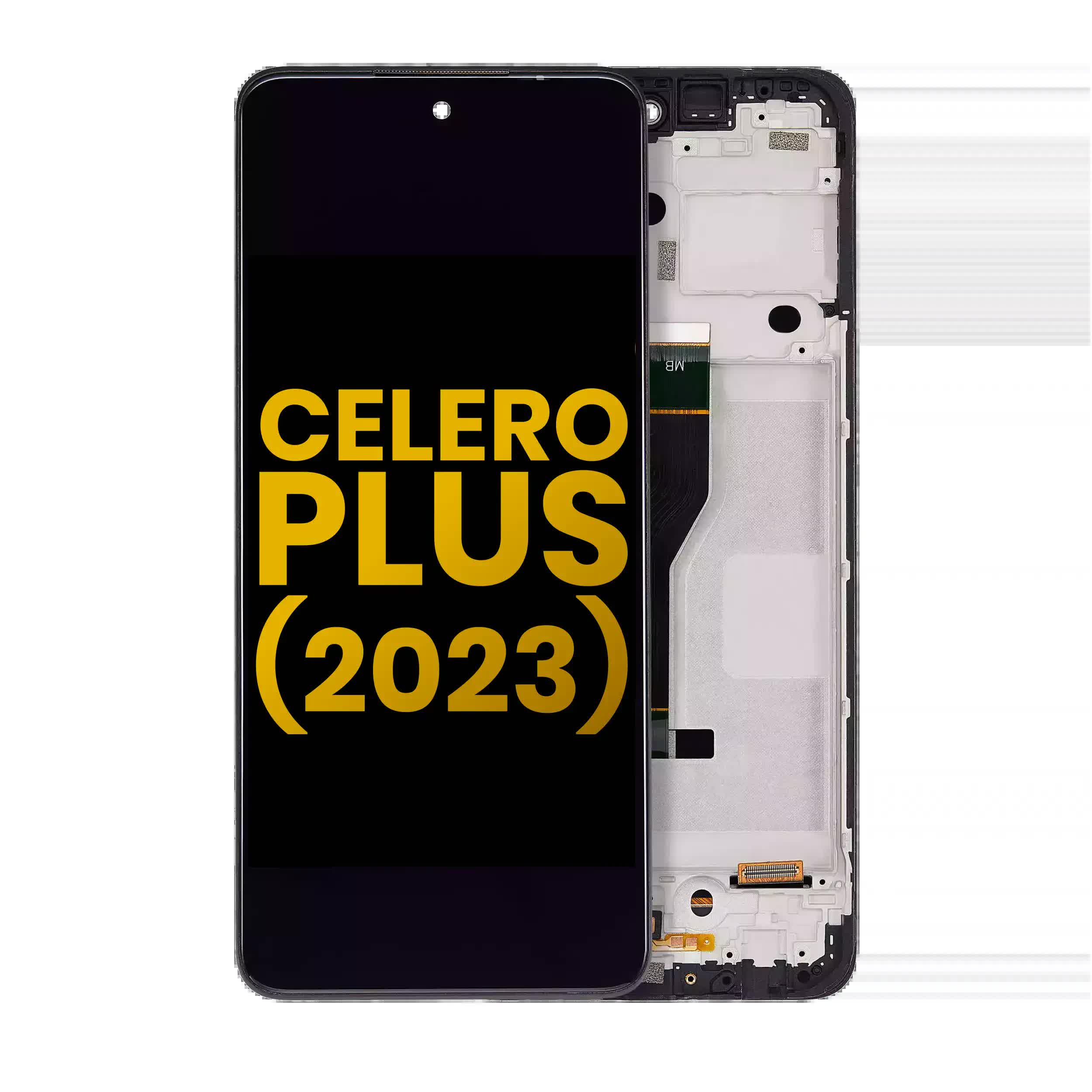 LCD Display mit Rahmen für Boost Mobile Celero 5G Plus (2023) (professionell aufgearbeitet)