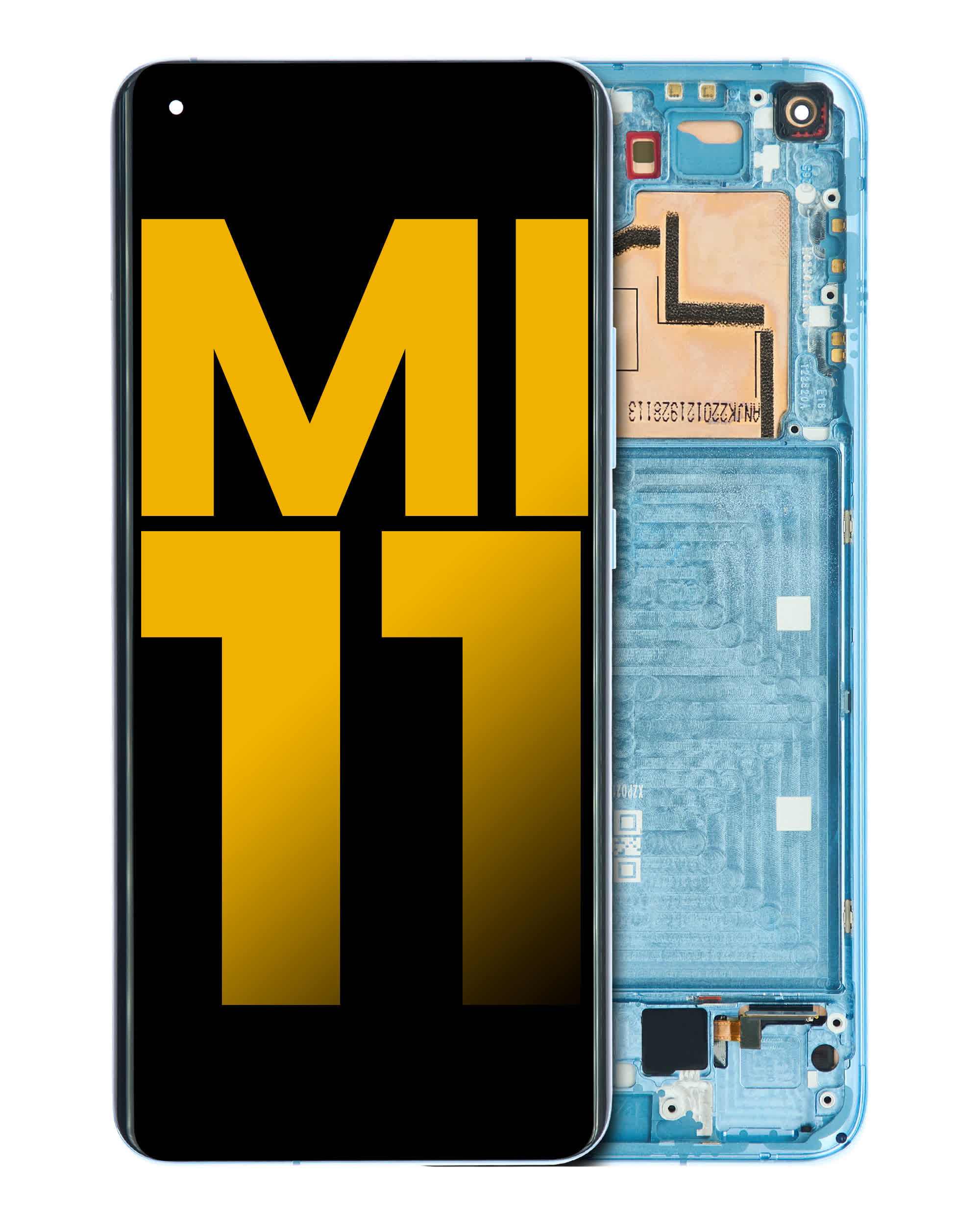 OLED Display mit Rahmen für Xiaomi Mi 11 (professionell aufgearbeitet) (Horizon Blue)