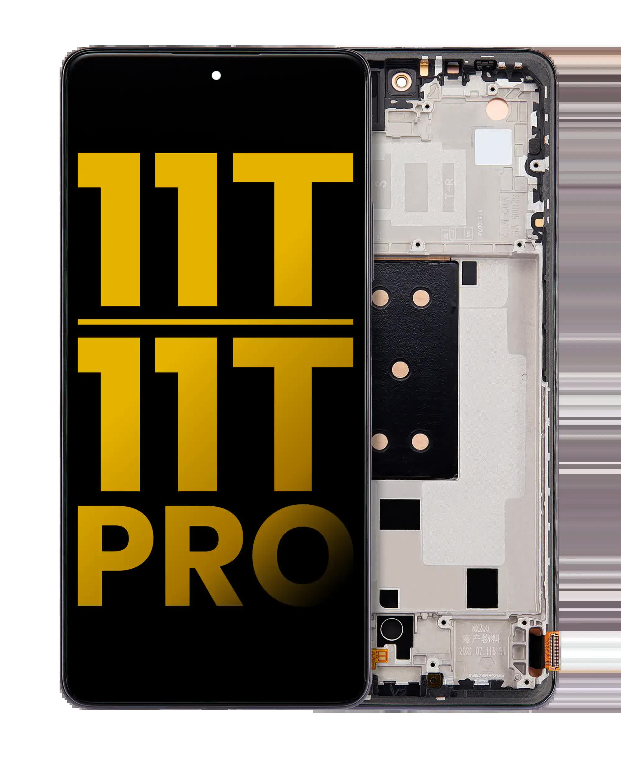 OLED Display mit Rahmen für Xiaomi 11T / 11T Pro (professionell aufgearbeitet) (Meteorite Gray)