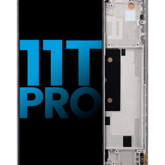 LCD Display mit Rahmen für Xiaomi 11T Pro (Aftermarket: Incell) (Moonlight White)