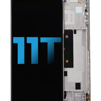 LCD Display mit Rahmen für Xiaomi 11T (Aftermarket: Incell) (Moonlight White)