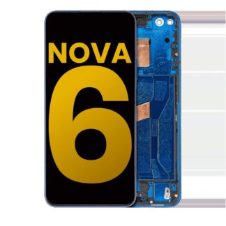 LCD Display mit Rahmen für Huawei Nova 6 5G (professionell aufgearbeitet) (Blue (Blau))