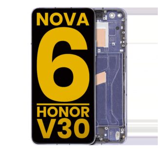 LCD Display mit Rahmen für Huawei Nova 6 5G / Honor V30 (professionell aufgearbeitet) (Provence)