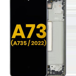 OLED Display mit Rahmen für Samsung Galaxy A73 (A735 / 2022) (professionell aufgearbeitet) (Gray (Grau))