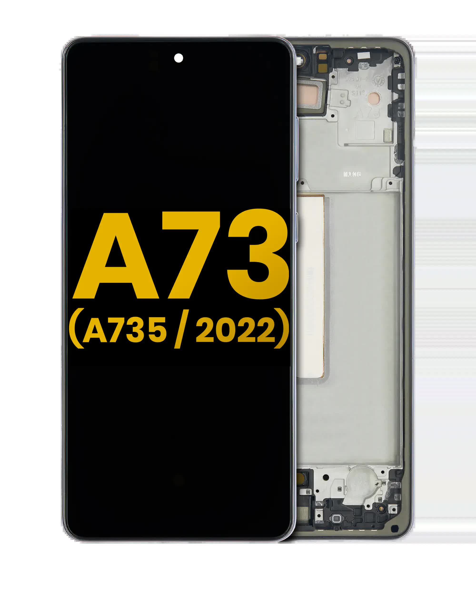 OLED Display mit Rahmen für Samsung Galaxy A73 (A735 / 2022) (professionell aufgearbeitet) (Gray (Grau))