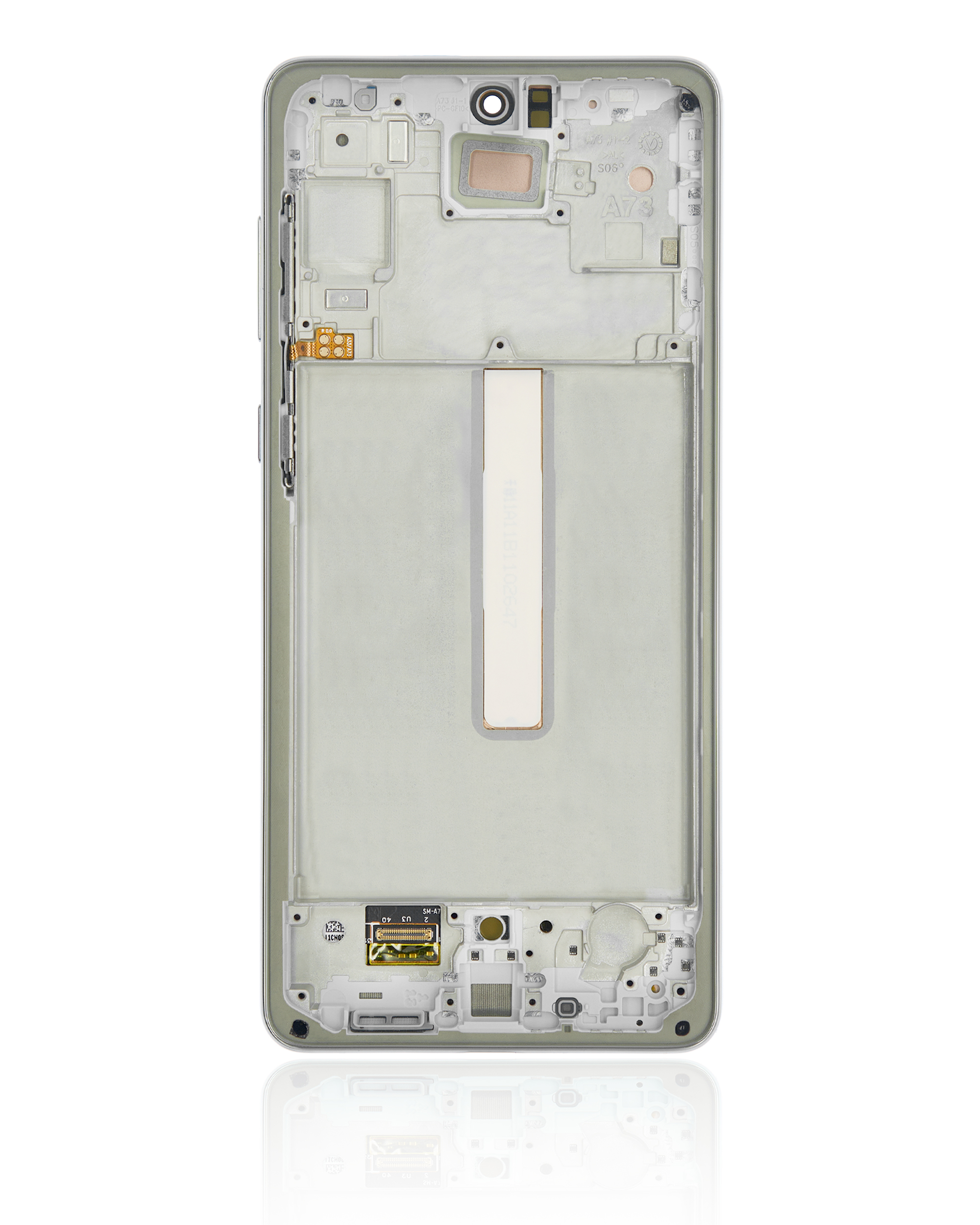 OLED Display mit Rahmen für Samsung Galaxy A73 (A735 / 2022) (professionell aufgearbeitet) (Mint) – Bild 4