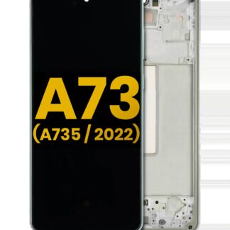 OLED Display mit Rahmen für Samsung Galaxy A73 (A735 / 2022) (professionell aufgearbeitet) (Mint)