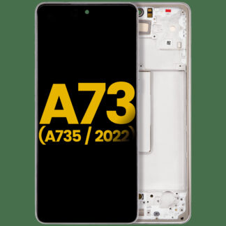 OLED Display mit Rahmen für Samsung Galaxy A73 (A735 / 2022) (professionell aufgearbeitet) (White (Weiß))
