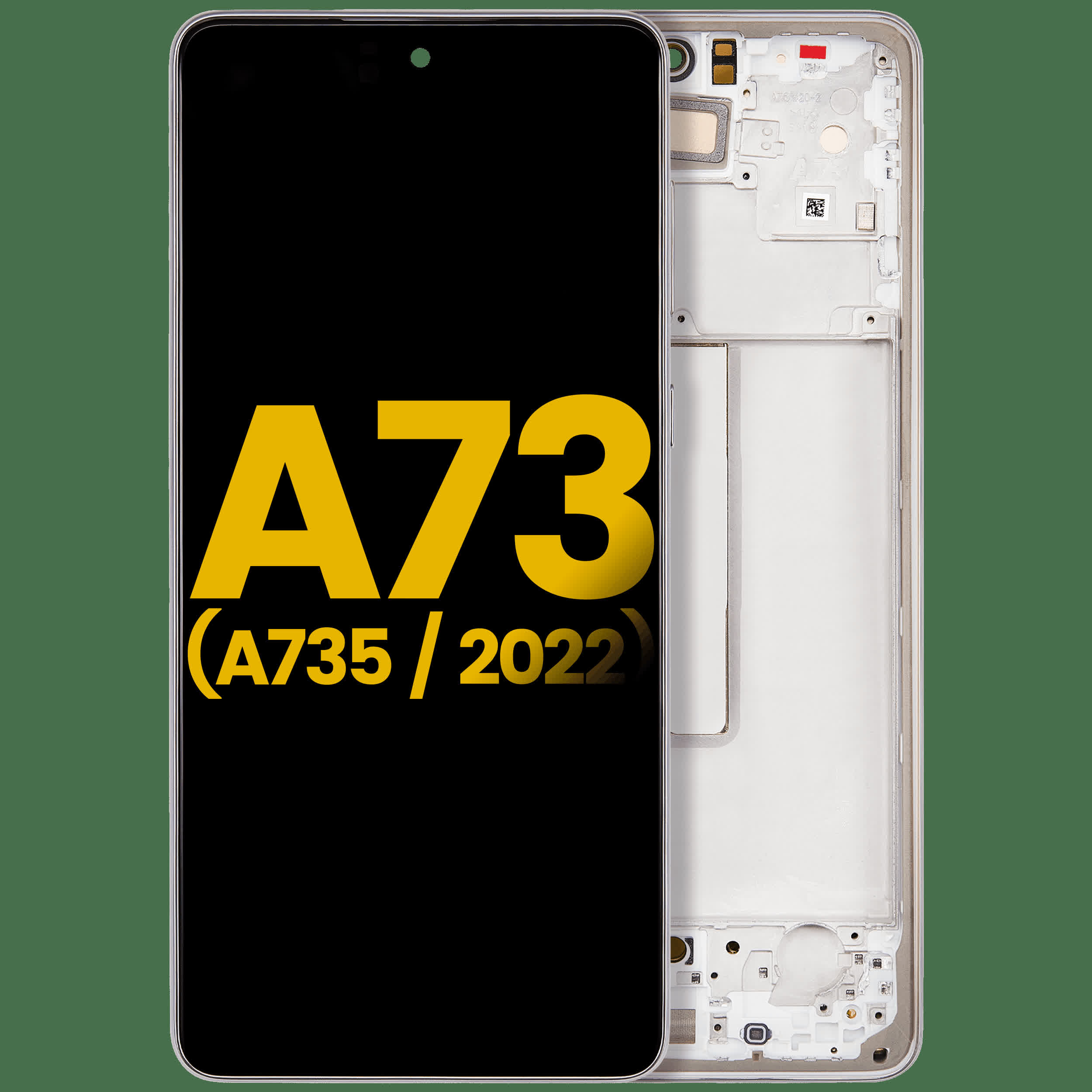 OLED Display mit Rahmen für Samsung Galaxy A73 (A735 / 2022) (professionell aufgearbeitet) (White (Weiß))
