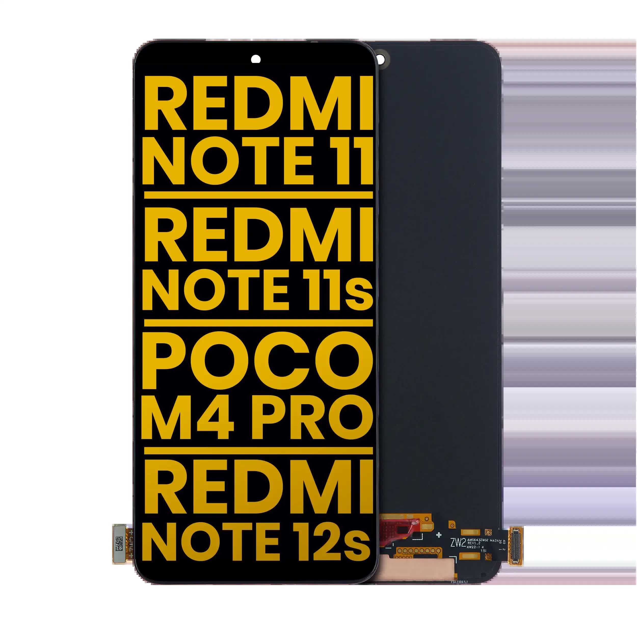 OLED Display ohne Rahmen für Xiaomi Redmi Note 11 / Redmi Note 11S 4G / Xiaomi Poco M4 Pro 4G / Redmi Note 12S (professionell aufgearbeitet)