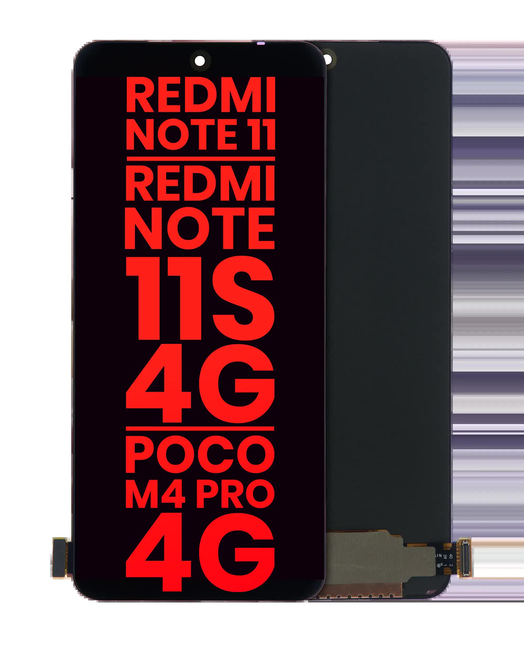 OLED Display ohne Rahmen für Xiaomi Redmi Note 11 / Redmi Note 11S 4G / Xiaomi Poco M4 Pro 4G (Aftermarket Plus)