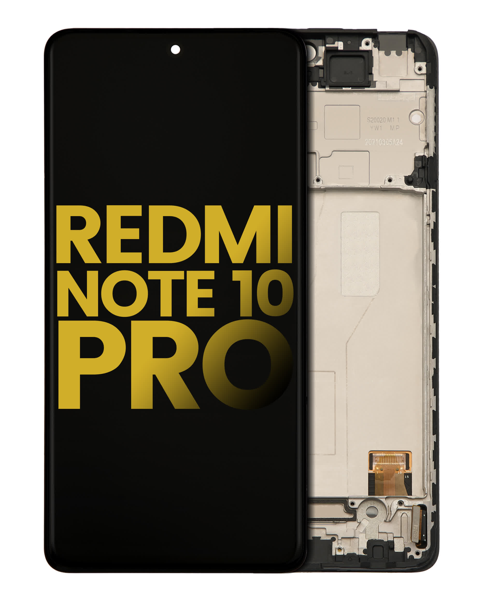 OLED Display mit Rahmen für Xiaomi Redmi Note 10 Pro / Redmi Note 10 Pro Max (professionell aufgearbeitet)