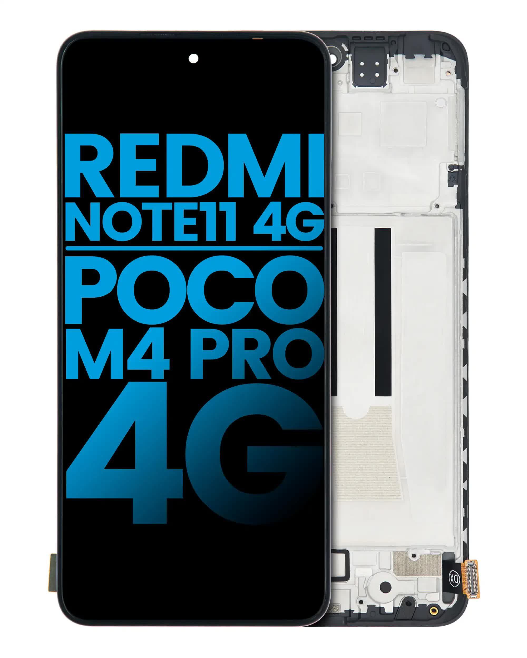 LCD Display mit Rahmen für Xiaomi Redmi Note 11 (Aftermarket: Incel)