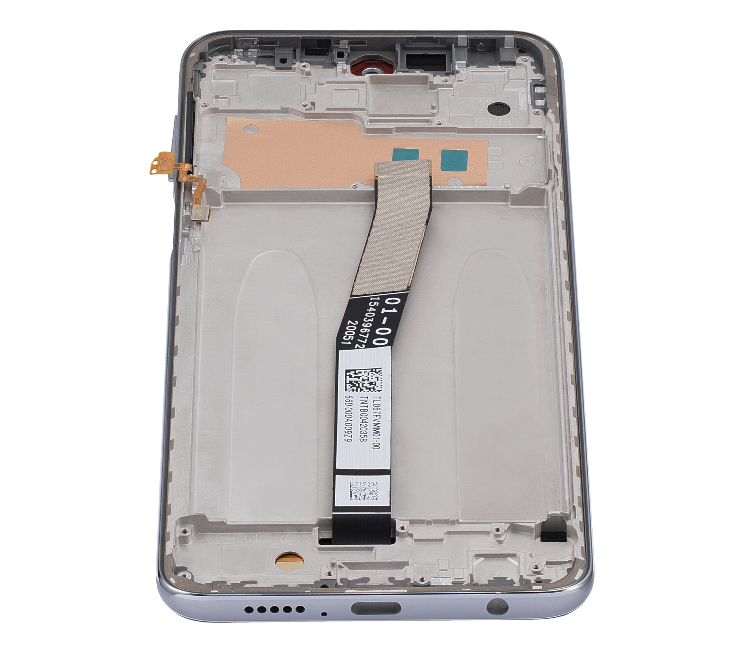 LCD Display mit Rahmen für Xiaomi Redmi Note 9S / Redmi Note 9 Pro 4G (Aftermarket Plus) (Glacier White) – Bild 4