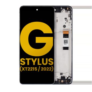 LCD Display mit Rahmen für Motorola Moto G Stylus 5G (XT2215 / 2022) (professionell aufgearbeitet) (Steel Blue)