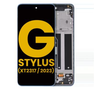 LCD Display mit Rahmen für Motorola Moto G Stylus 4G (XT2317 / 2023) (professionell aufgearbeitet) (Blue (Blau))