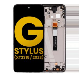LCD Display mit Rahmen für Motorola Moto G Stylus 5G (XT2315 / 2023) (professionell aufgearbeitet) (Cosmic Black)