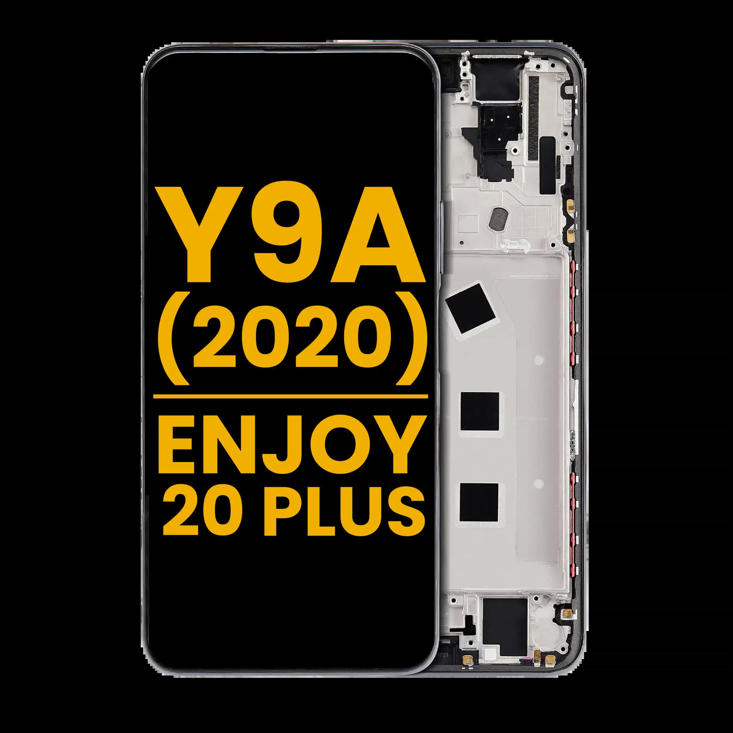LCD Display mit Rahmen für Huawei Y9a / Huawei Enjoy 20 Plus 5G (professionell aufgearbeitet) (Black (Schwarz))