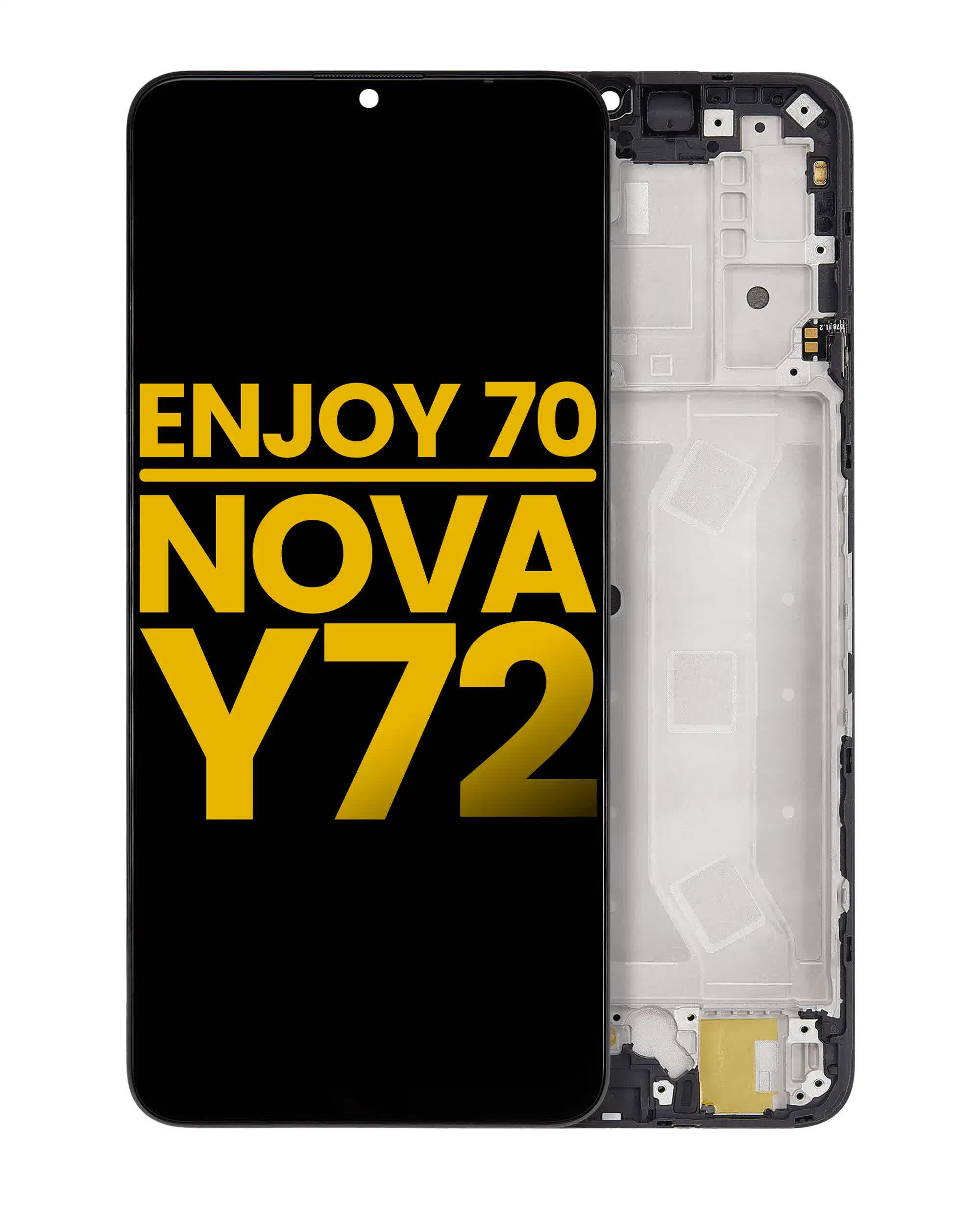 LCD Display mit Rahmen für Huawei Enjoy 70 / Nova Y72 (professionell aufgearbeitet)