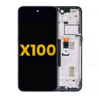 LCD Display mit Rahmen für Nokia X100 5G (professionell aufgearbeitet) (Blue (Blau))