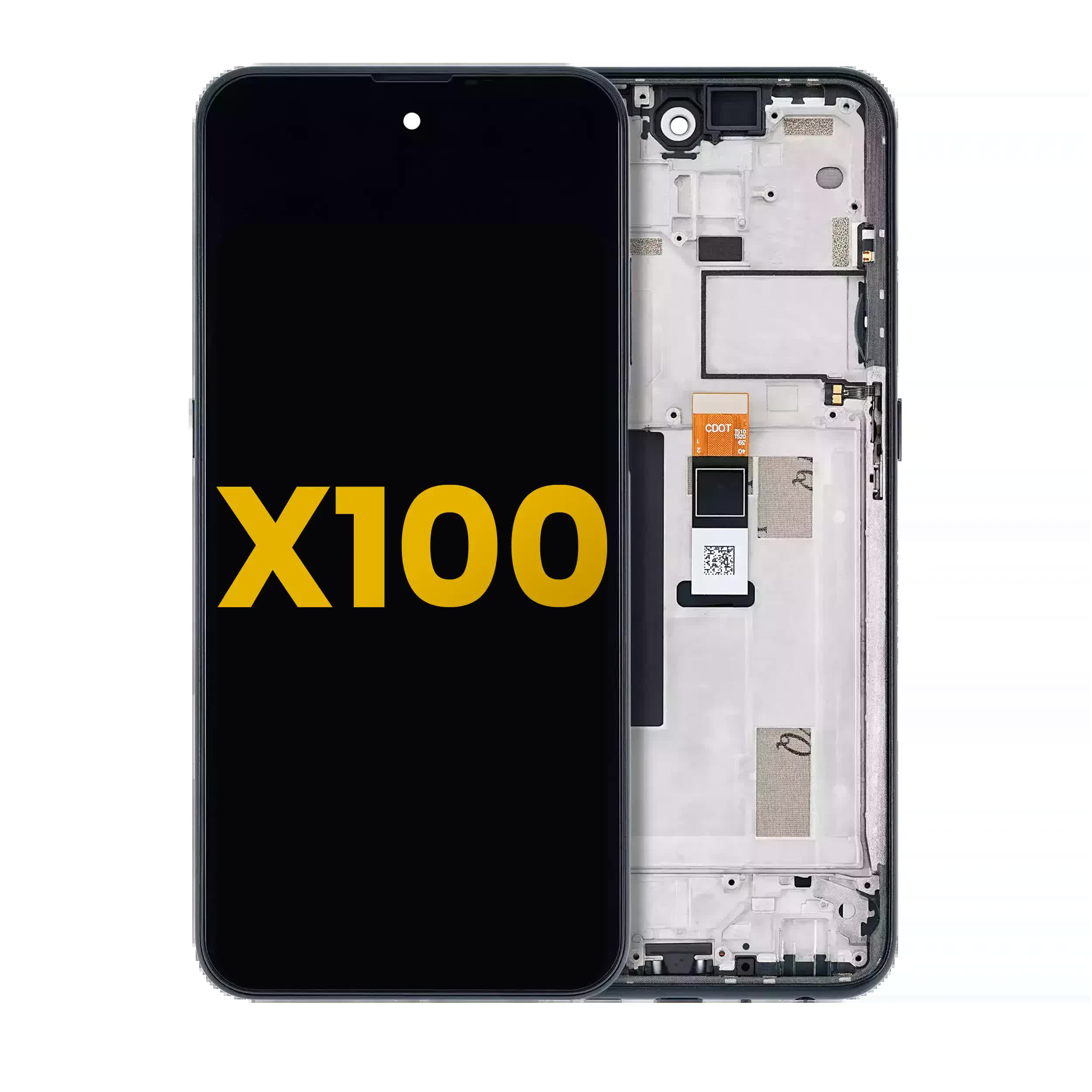 LCD Display mit Rahmen für Nokia X100 5G (professionell aufgearbeitet) (Blue (Blau))