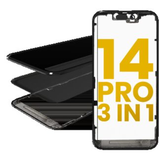 3 in 1 (Glas mit OCA vormontiert + Rahmen) für iPhone 14 Pro (OCA Master)