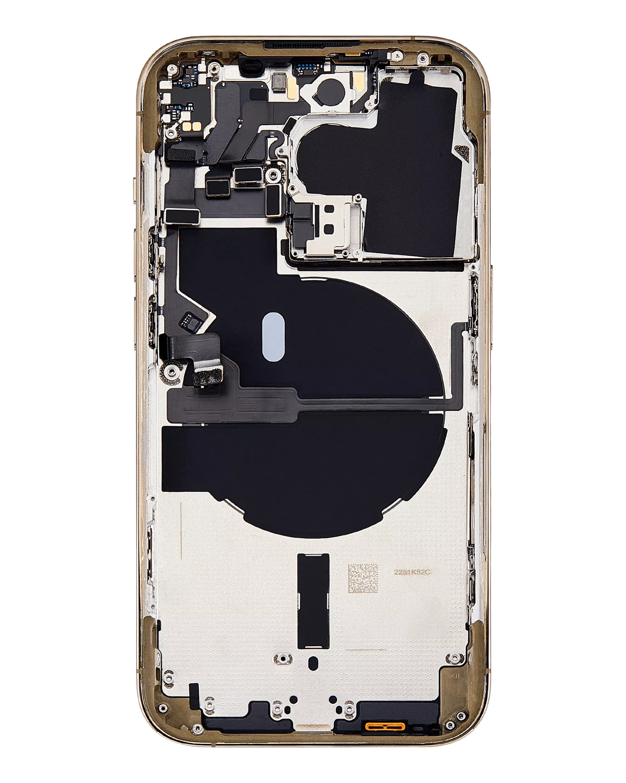 Rückgehäuse mit Kleinteilen für iPhone 14 Pro (EU / globale Version) (ausgebautes Originalteil: Grade A) (Gold) – Bild 4