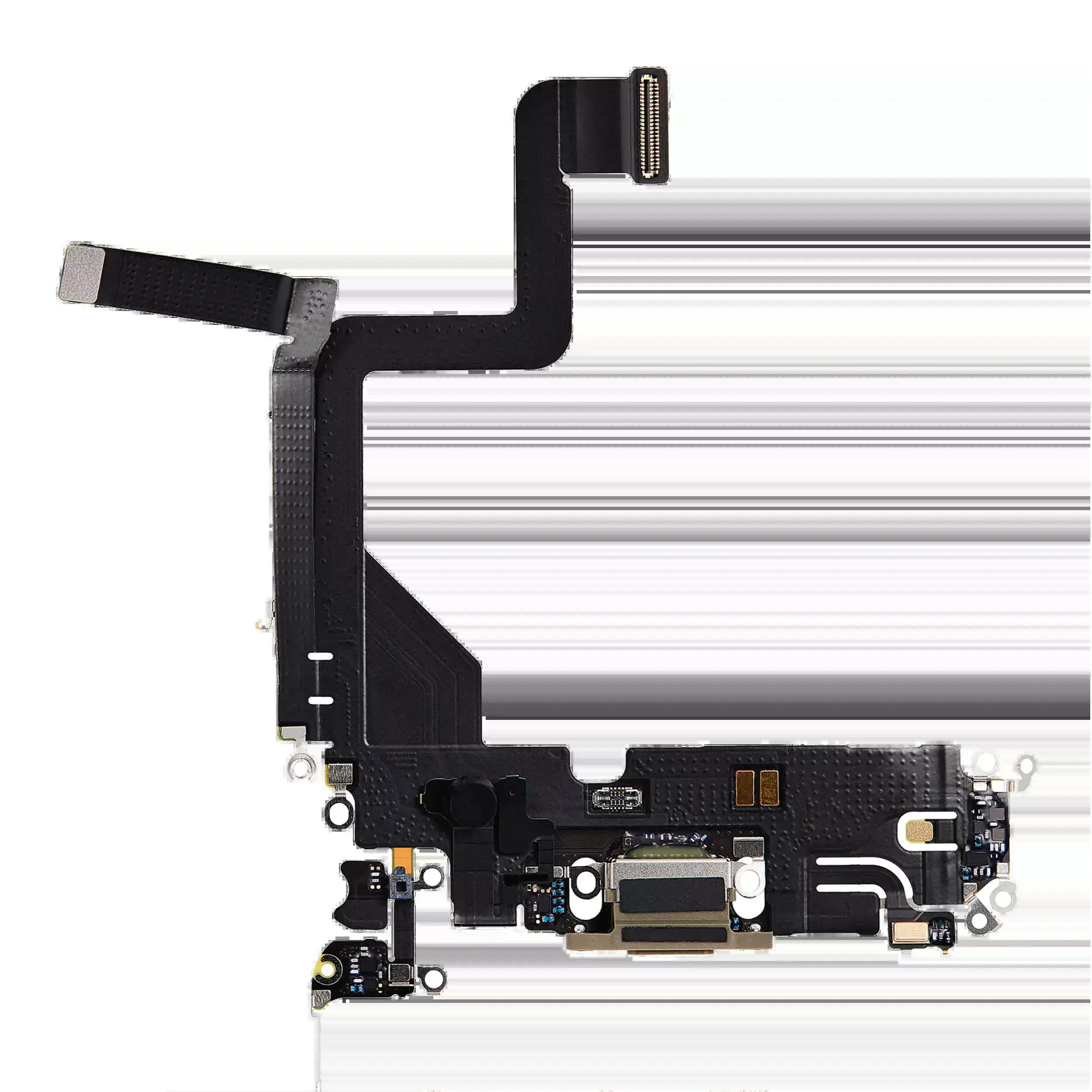 Ladebuchse Flexkabel für iPhone 14 Pro (Aftermarket Plus) (Gold)