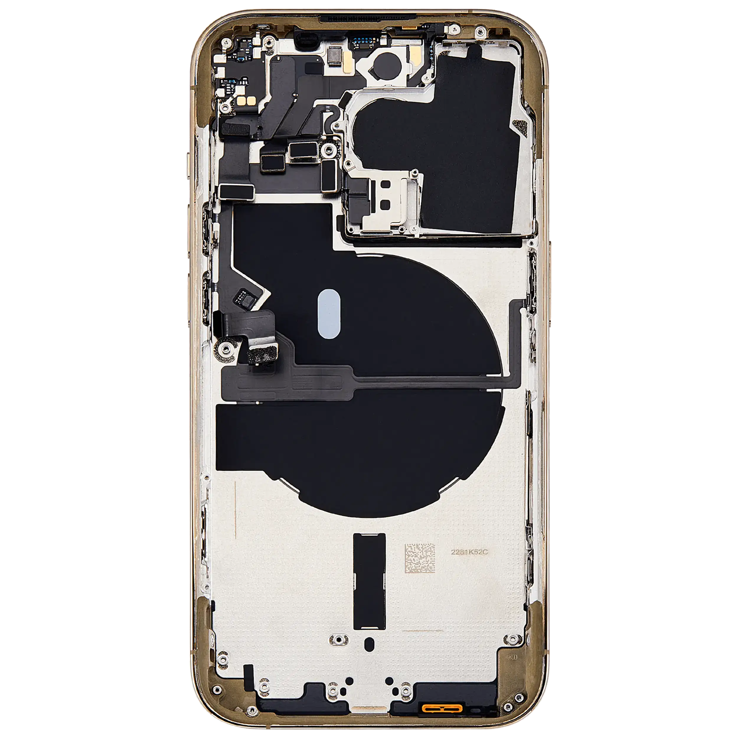 Rückgehäuse mit Kleinteilen für iPhone 14 Pro (US-Version) (ausgebautes Originalteil: Grade C) (Gold) – Bild 4