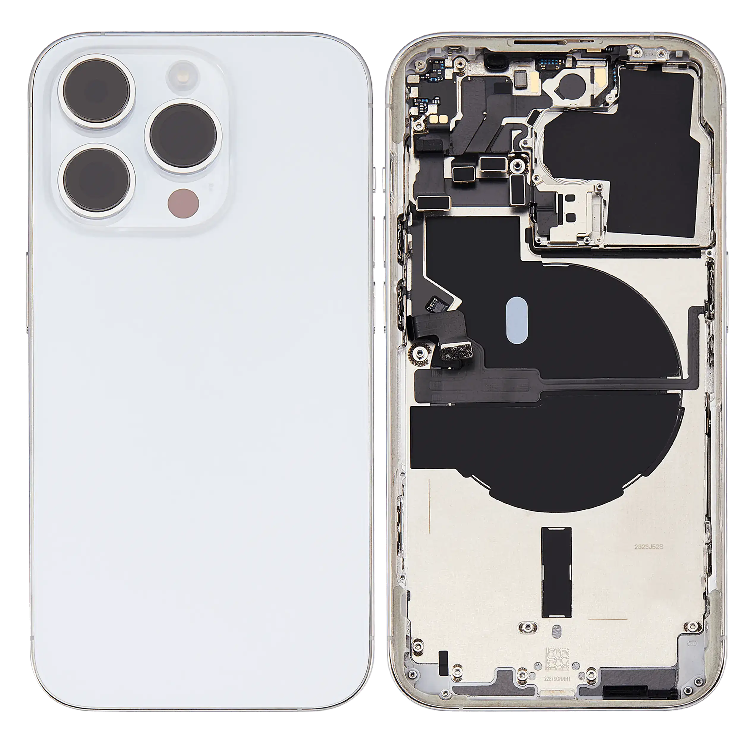 Rückgehäuse mit Kleinteilen für iPhone 14 Pro (US-Version) (ausgebautes Originalteil: Grade C) (Silver (Silber)) – Bild 2