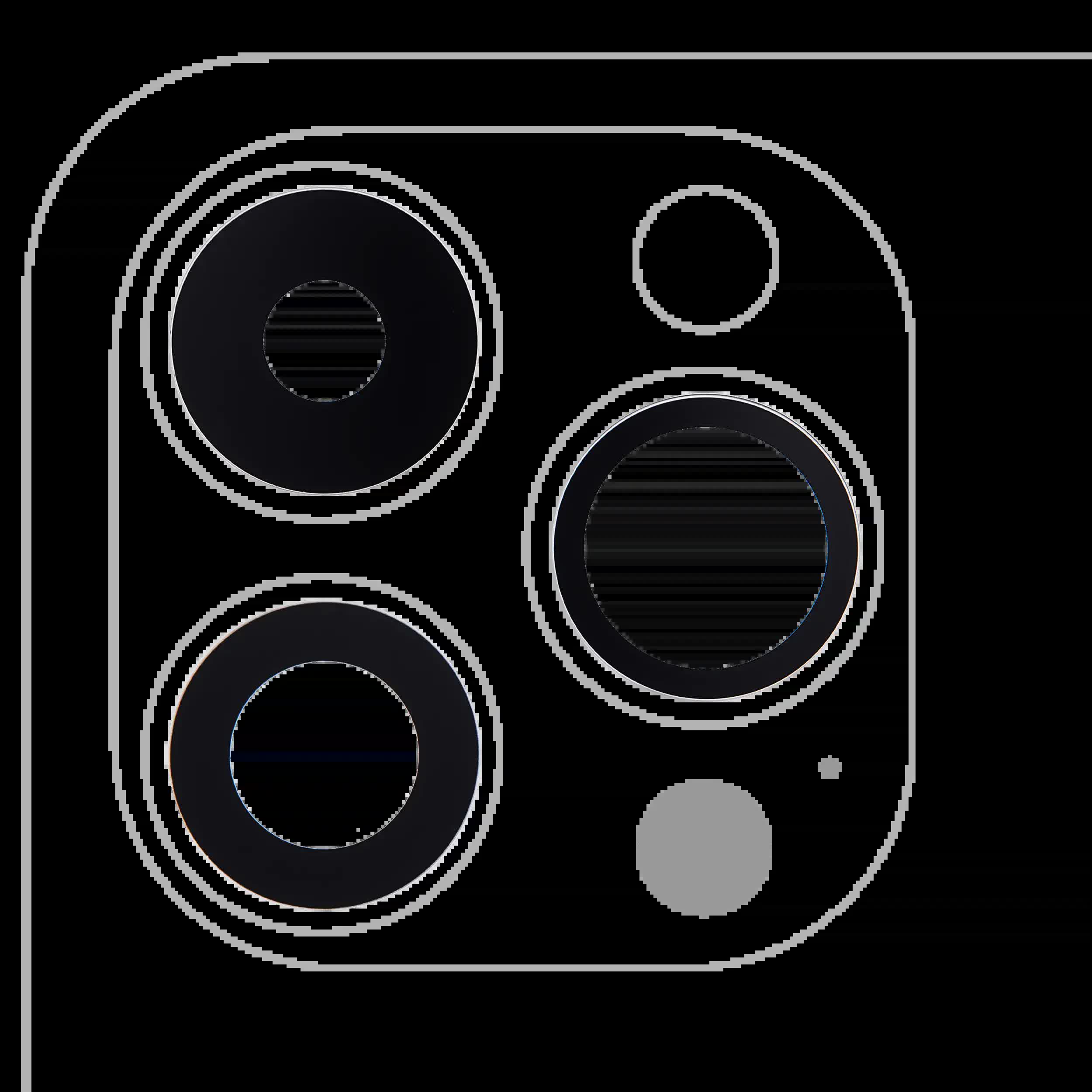 Rückkamera-Glas (nur Glas) mit Klebefolie für iPhone 14 Pro / 14 Pro Max (3-teiliges Set) (Real Sapphire) (Premium)