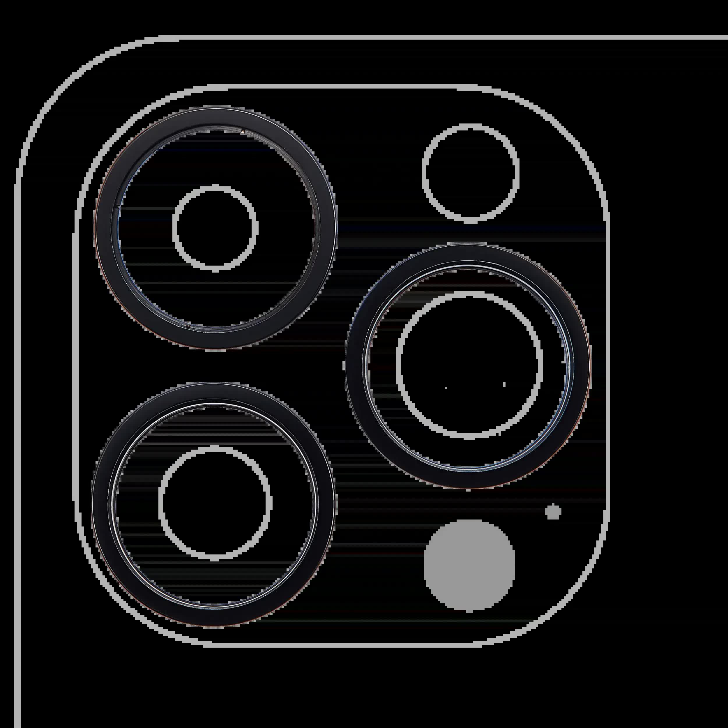 Rückkamera-Blendenring einzeln für iPhone 14 Pro / 14 Pro Max (Space Black) (3-teiliges Set)