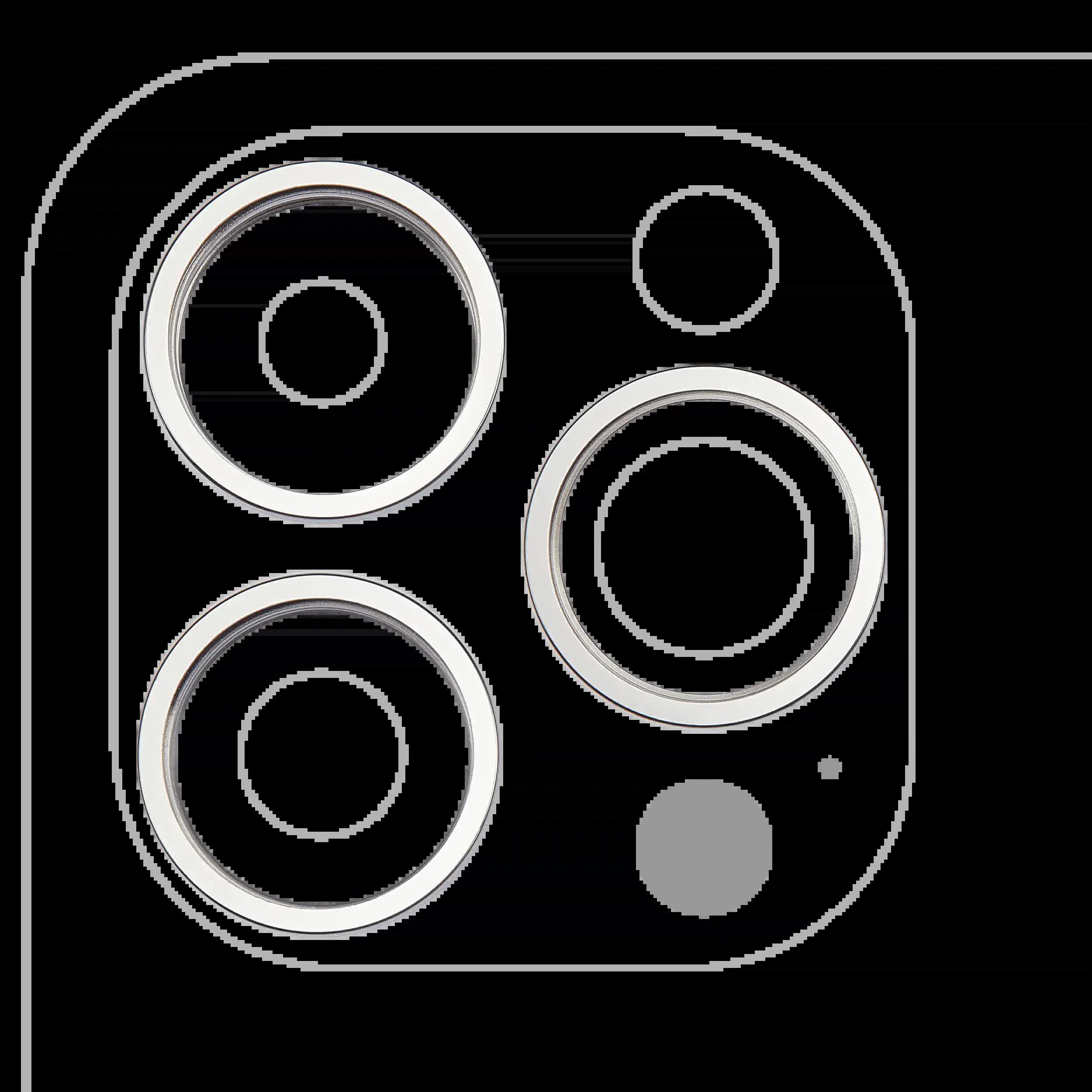 Rückkamera-Blendenring einzeln für iPhone 14 Pro / 14 Pro Max (Silver (Silber)) (3-teiliges Set)
