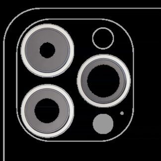 Rückkamera-Glas mit Halterung und Blende für iPhone 14 Pro / 14 Pro Max (3-teiliges Set) (Premium) (Silver (Silber))