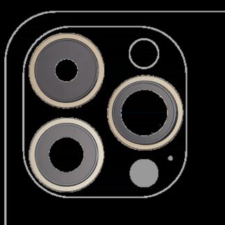 Rückkamera-Glas mit Halterung und Blende für iPhone 14 Pro / 14 Pro Max (3-teiliges Set) (Premium) (Gold)
