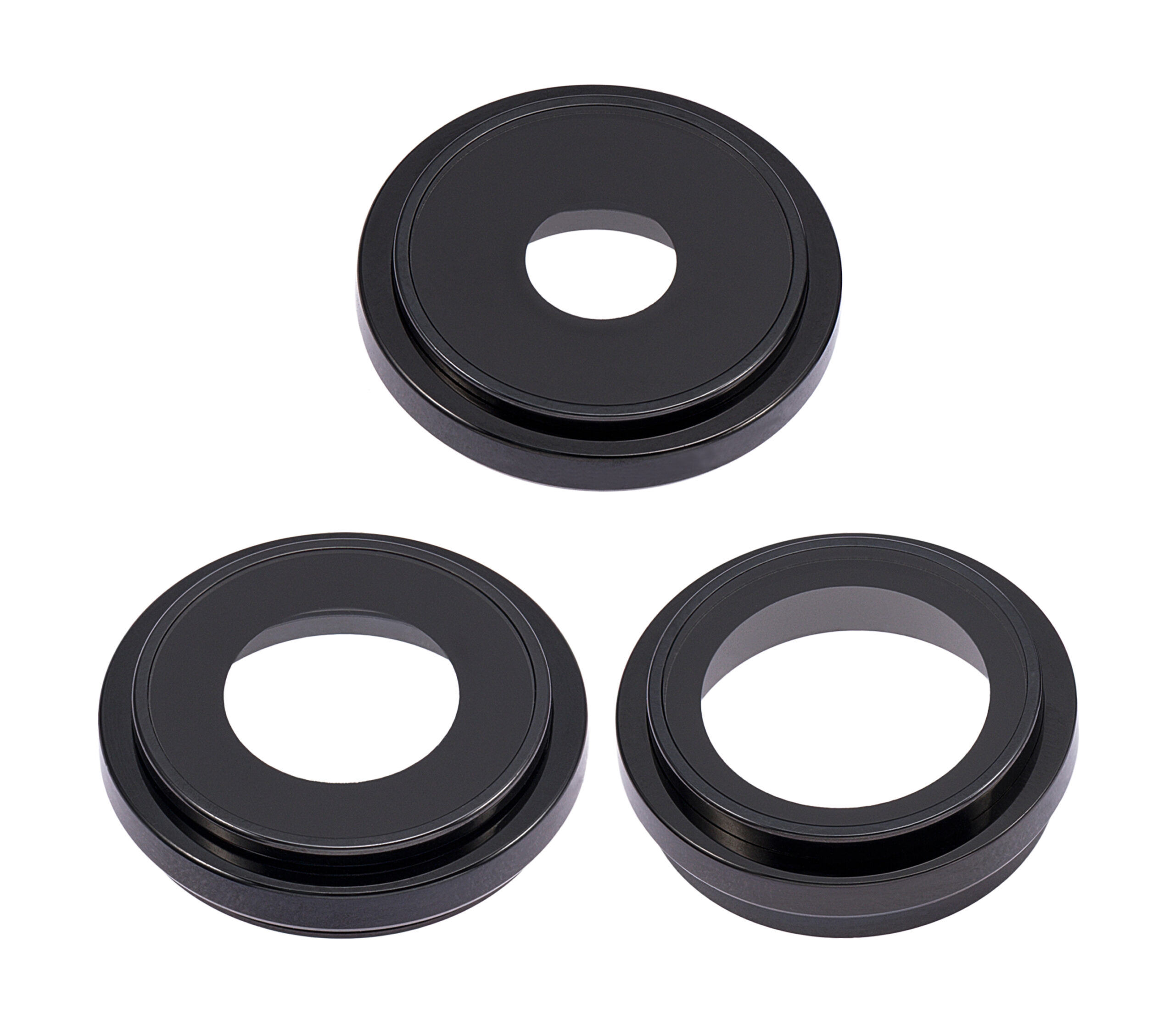 Rückkamera-Glas mit Halterung und Blende für iPhone 14 Pro / 14 Pro Max (3-teiliges Set) (Premium) (Space Black) – Bild 3