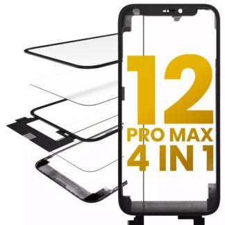 4 in 1 Short Flex (Touchscreen-Digitizer Touch mit Glas + OCA + Rahmen vormontiert) für iPhone 12 Pro Max (OCA Master)