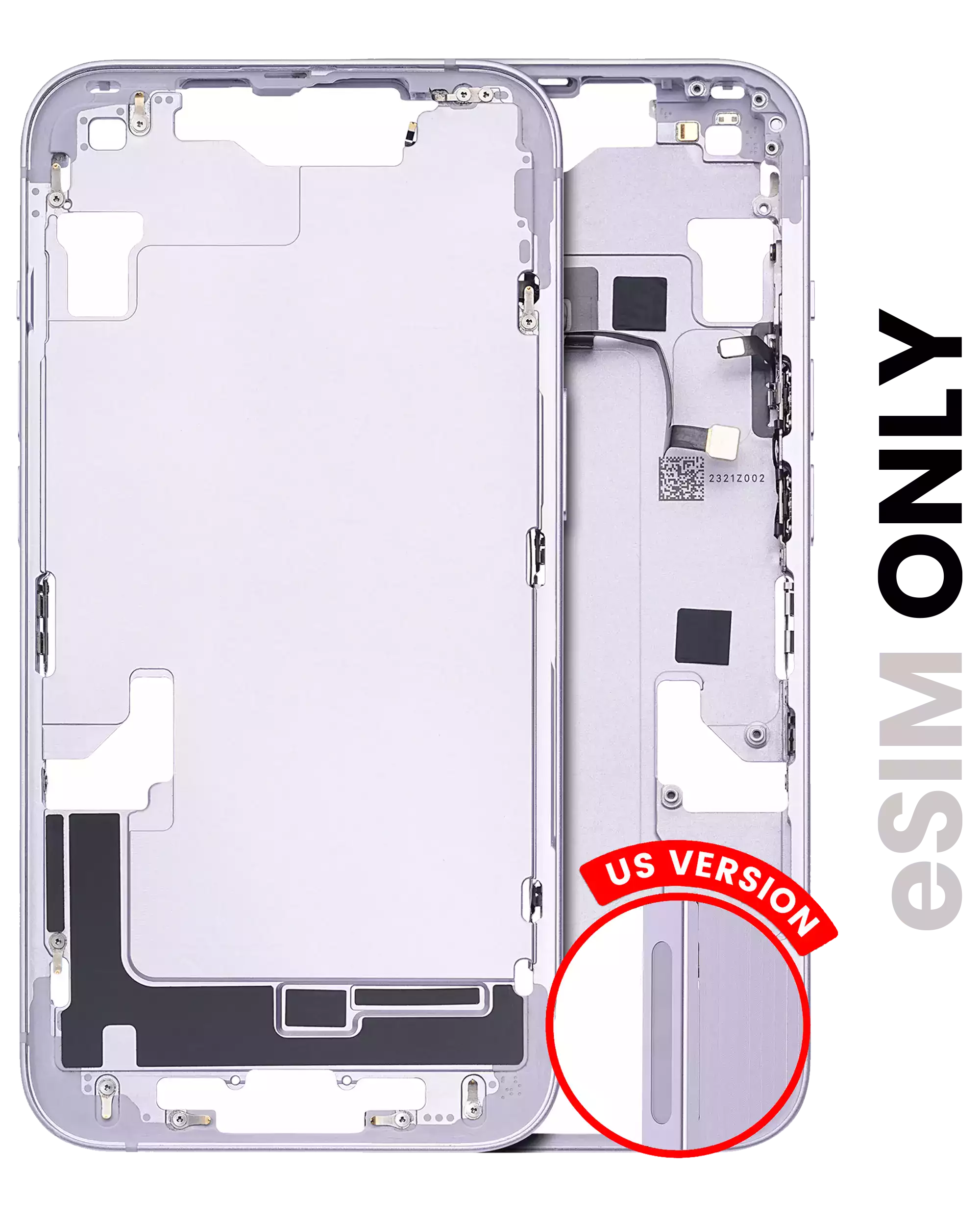 Mittelrahmen mit Kleinteilen für iPhone 14 (US-Version) (ausgebautes Originalteil: Grade A) (Blue (Blau)) – Bild 5