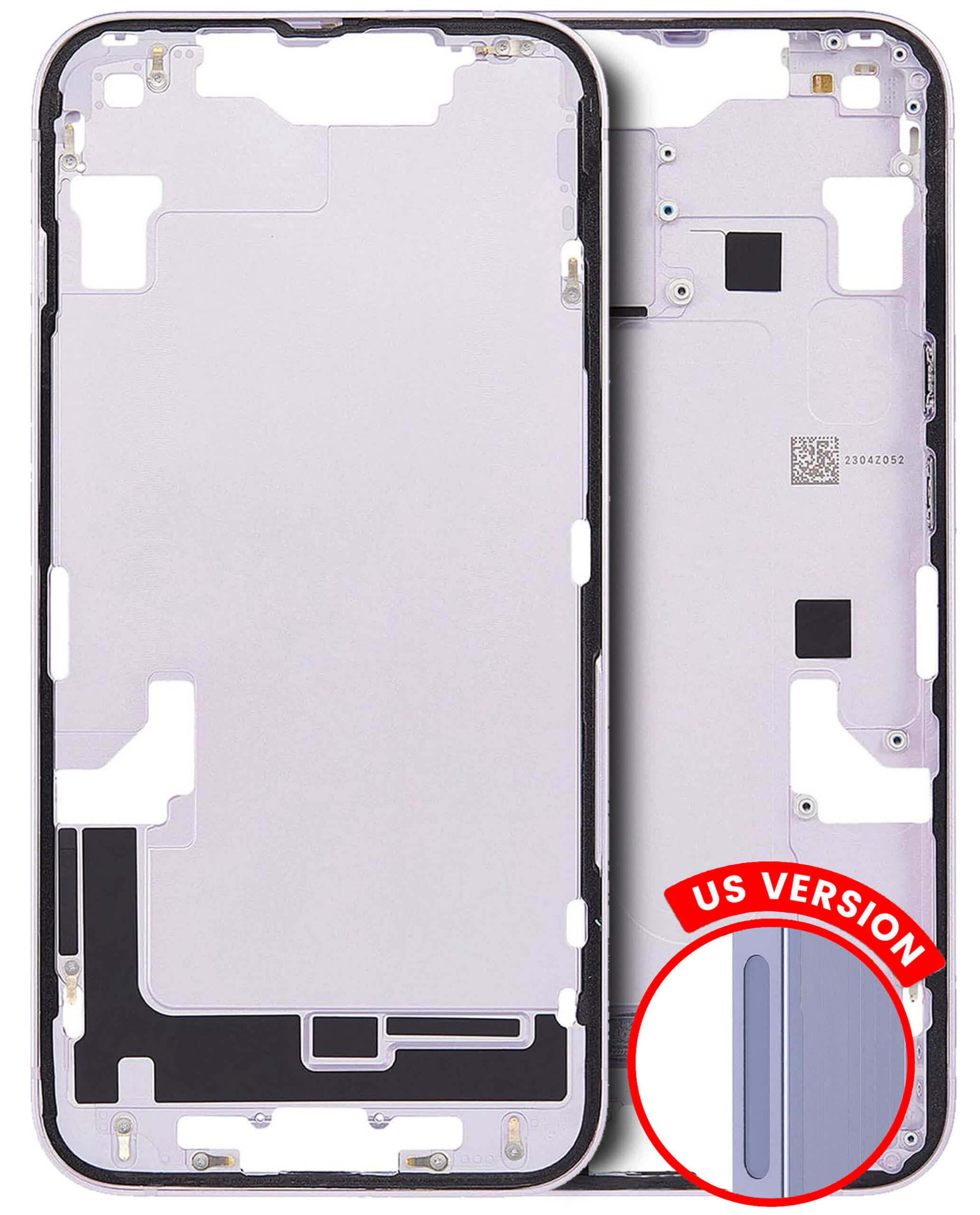 Mittelrahmen mit Kleinteilen für iPhone 14 (US-Version) (ausgebautes Originalteil: Grade A) (Purple (Violett))