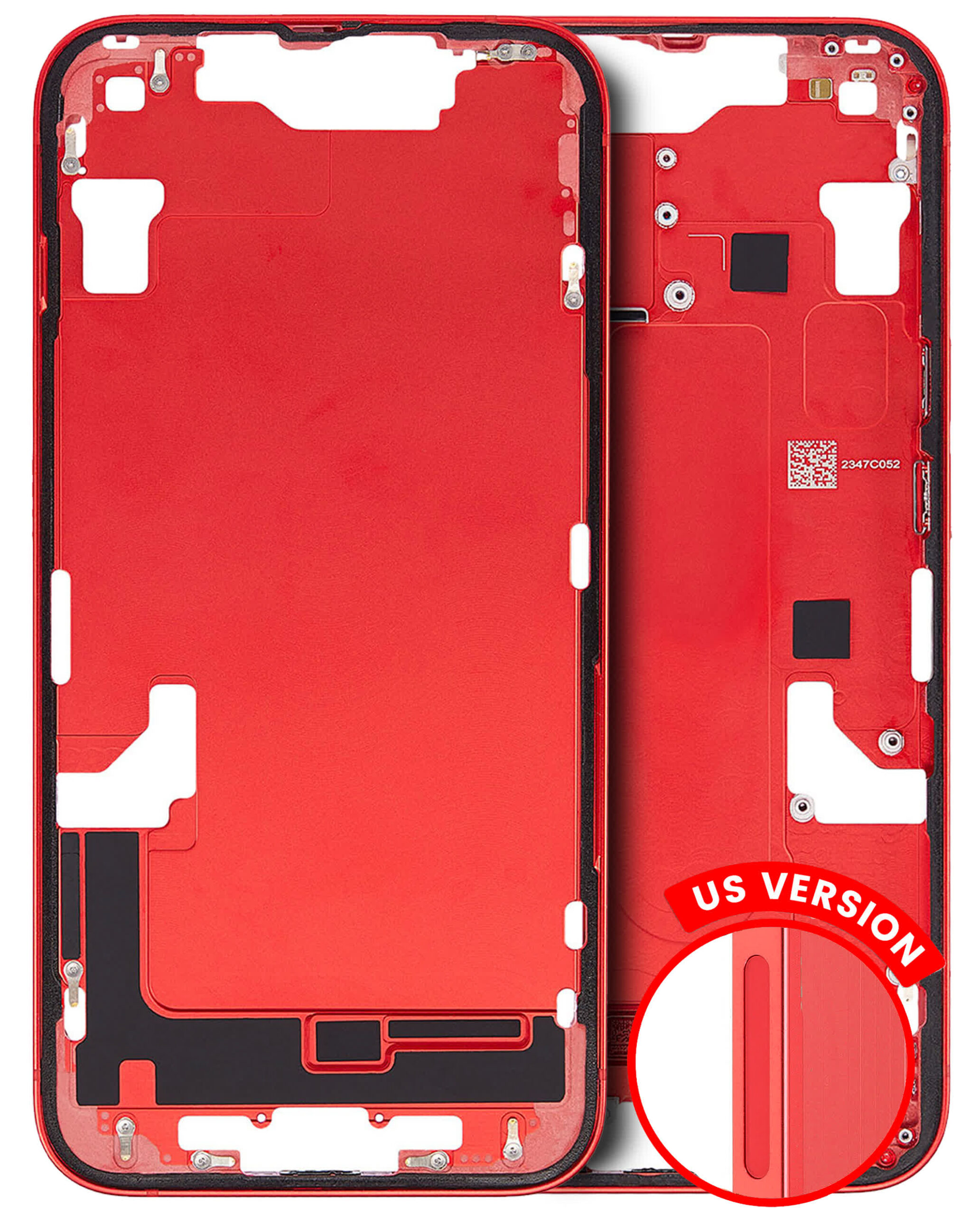 Mittelrahmen mit Kleinteilen für iPhone 14 (US-Version) (ausgebautes Originalteil: Grade A) (Red (Rot))