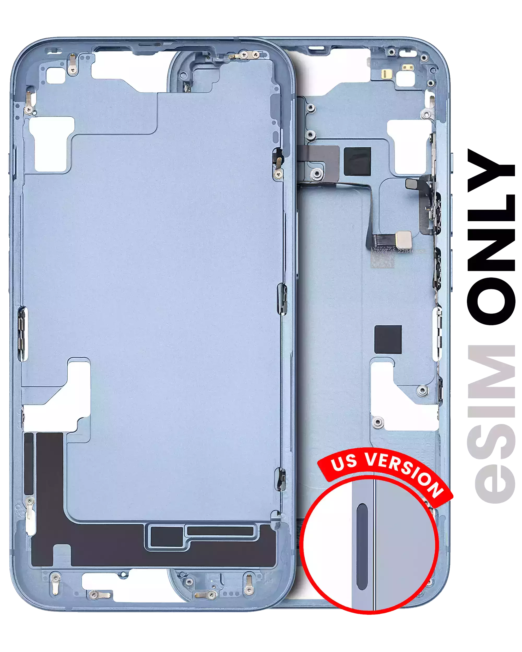 Mittelrahmen mit Kleinteilen für iPhone 14 (US-Version) (ausgebautes Originalteil: Grade A) (Midnight) – Bild 4