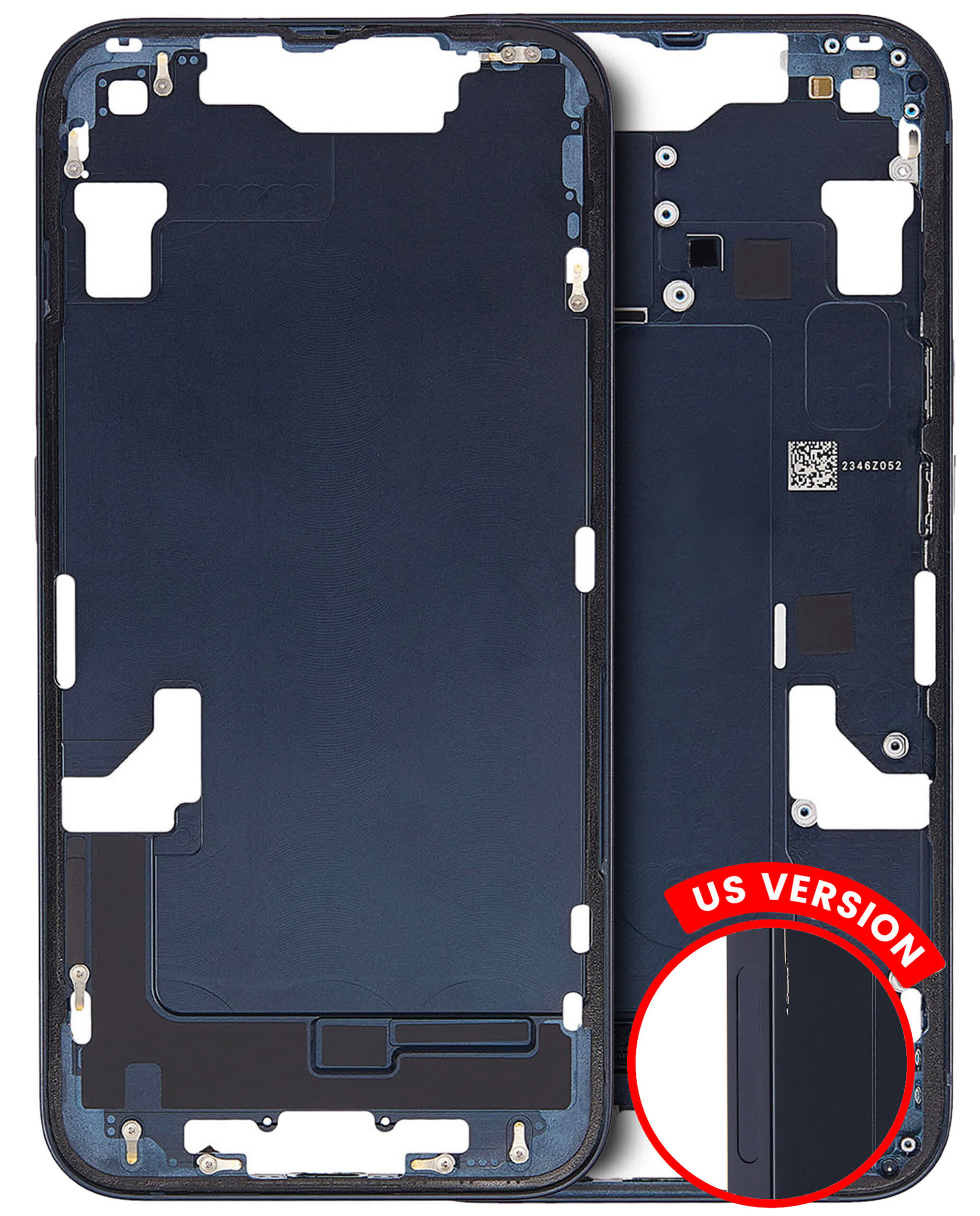 Mittelrahmen mit Kleinteilen für iPhone 14 (US-Version) (ausgebautes Originalteil: Grade A) (Midnight)
