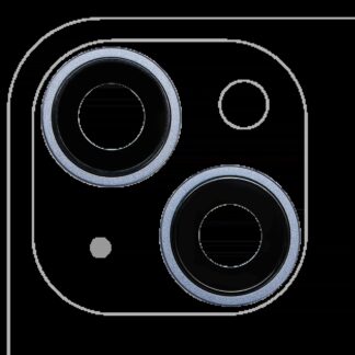 Rückkamera-Glas mit Halterung und Blende für iPhone 14 / 14 Plus (2-teiliges Set) (Premium) (Blue (Blau))