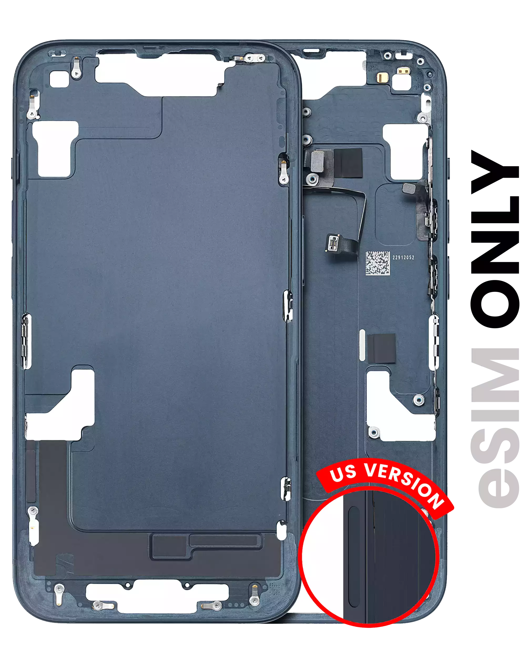 Mittelrahmen mit Kleinteilen für iPhone 14 (US-Version) (ausgebautes Originalteil: Grade A) (Starlight) – Bild 2