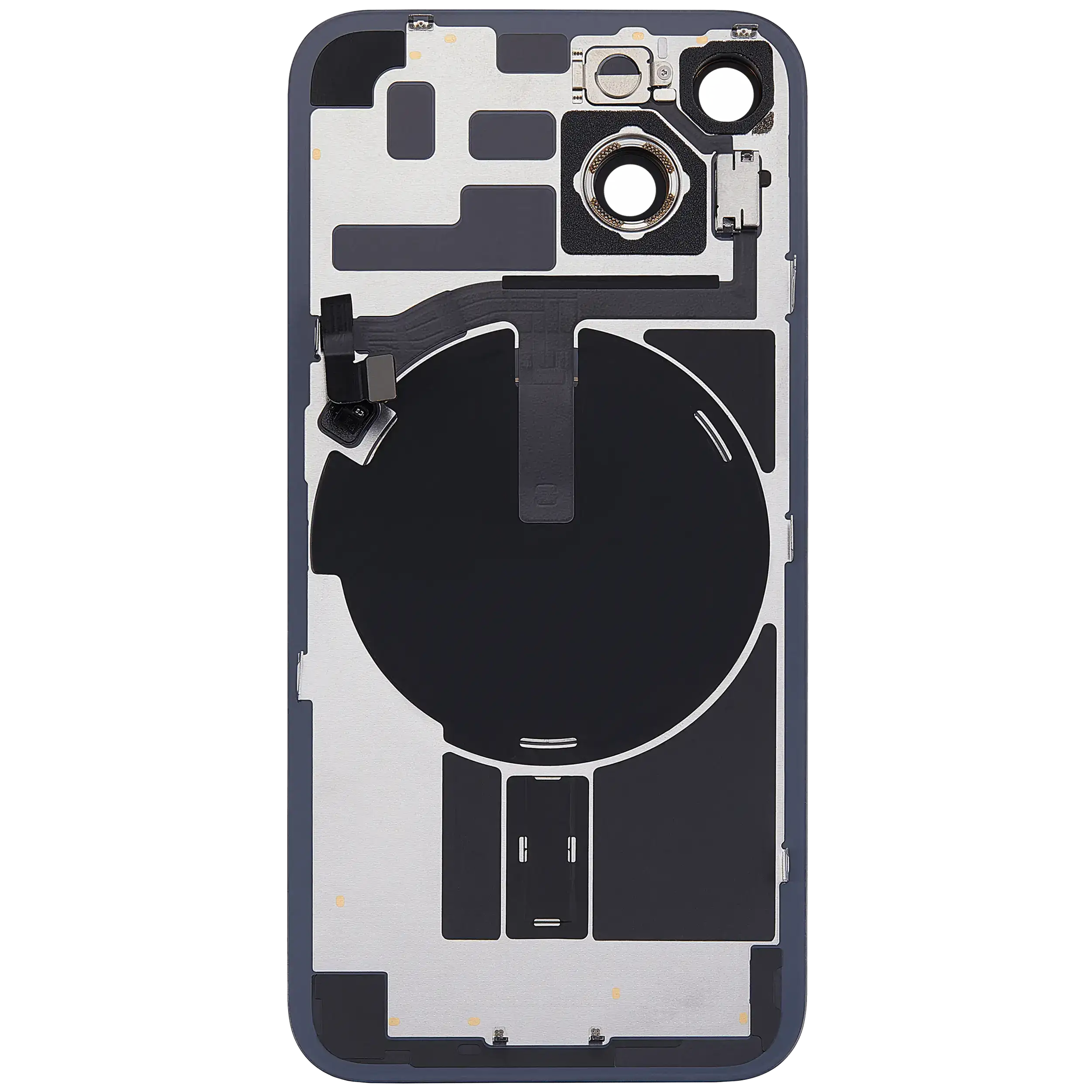 Rückglas mit MagSafe Magnet & NFC & Taschenlampen-Flexkabel für iPhone 14 (ausgebautes Originalteil: Grade B) (Midnight) – Bild 4
