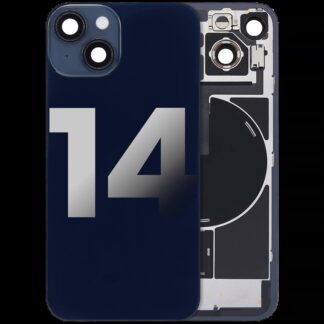 Rückglas mit MagSafe Magnet & NFC & Taschenlampen-Flexkabel für iPhone 14 (ausgebautes Originalteil: Grade B) (Midnight)