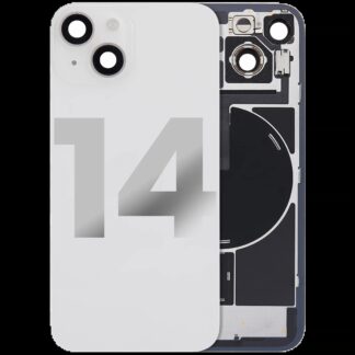 Rückglas mit MagSafe Magnet & NFC & Taschenlampen-Flexkabel für iPhone 14 (ausgebautes Originalteil: Grade B) (Starlight)