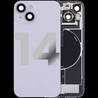 Rückglas mit MagSafe Magnet & NFC & Taschenlampen-Flexkabel für iPhone 14 (ausgebautes Originalteil: Grade B) (Purple (Violett))