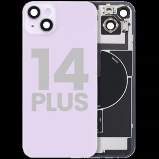 Rückglas mit MagSafe Magnet & NFC & Taschenlampen-Flexkabel für iPhone 14 Plus (ausgebautes Originalteil: Grade B) (Purple (Violett))